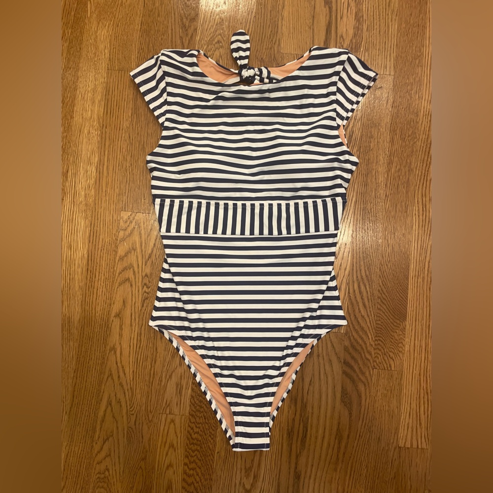 J. Crew long torso cap sleeve swimsuit- NWT